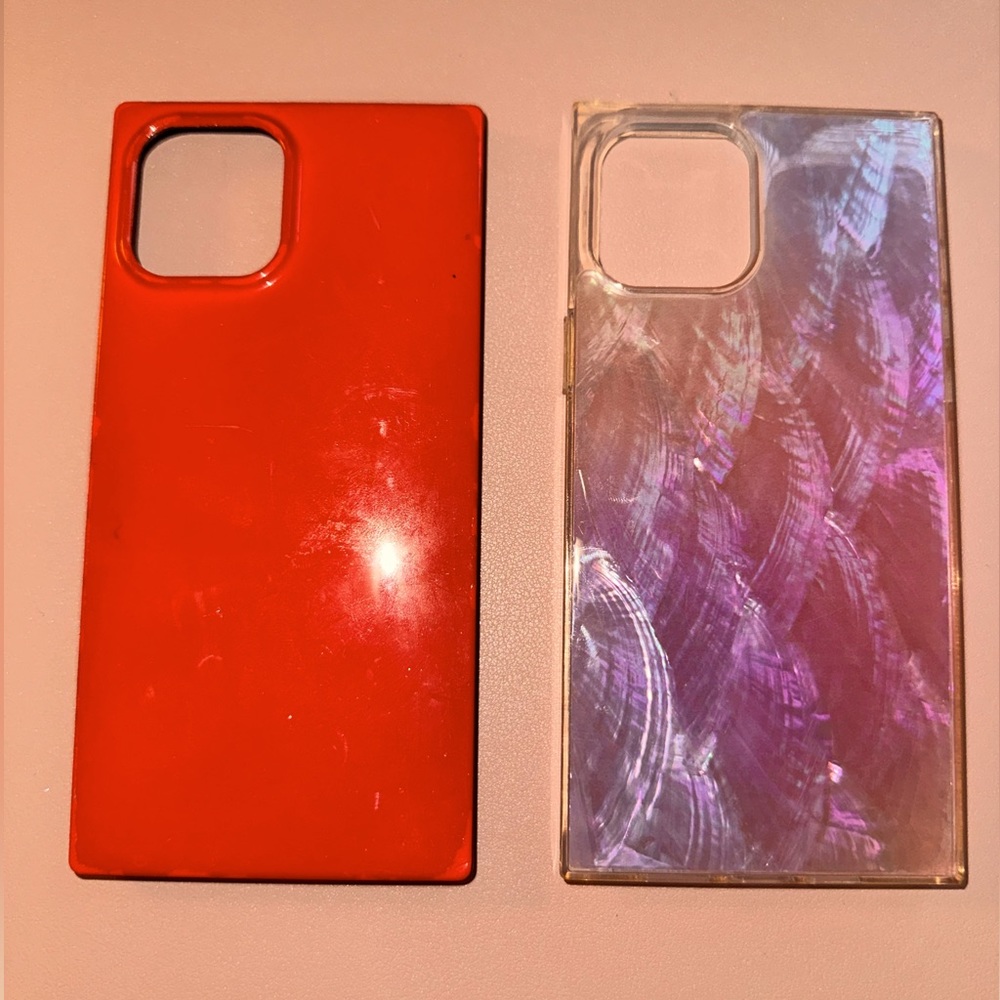Pair of Flaunt iPhone 12 Pro Max, viral square iphone cases